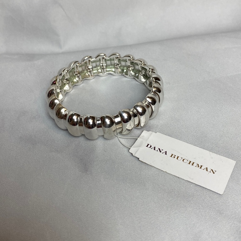 Dana Buchman silver stretch bracelet from Kohl’s.   B-16